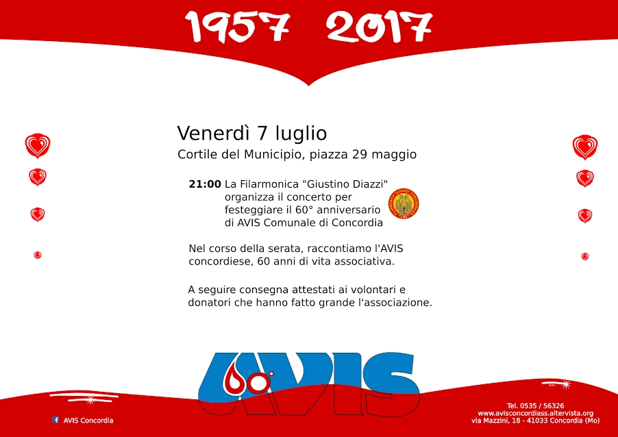 60° Anniversario di Avis Concordia s/S